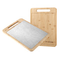EcoSlurps Double Sided Chopping Board with 304 Stainless Steel and Natural Bamboo Wood Surface