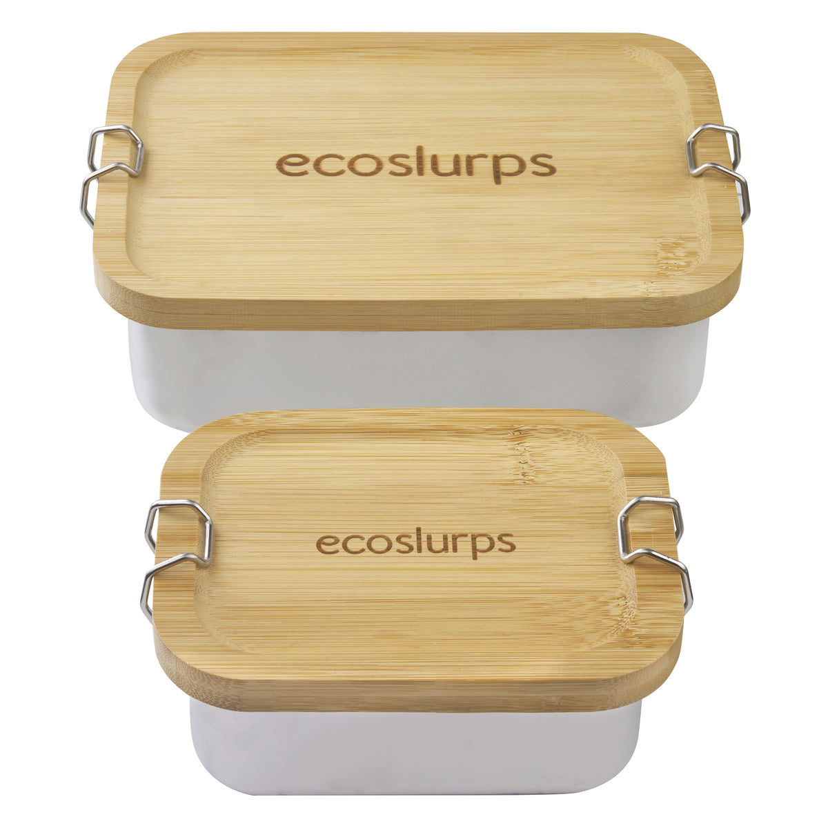 Lunchboxes with leakproof seal! Made of recycled steel, bamboo lid with strong side clips