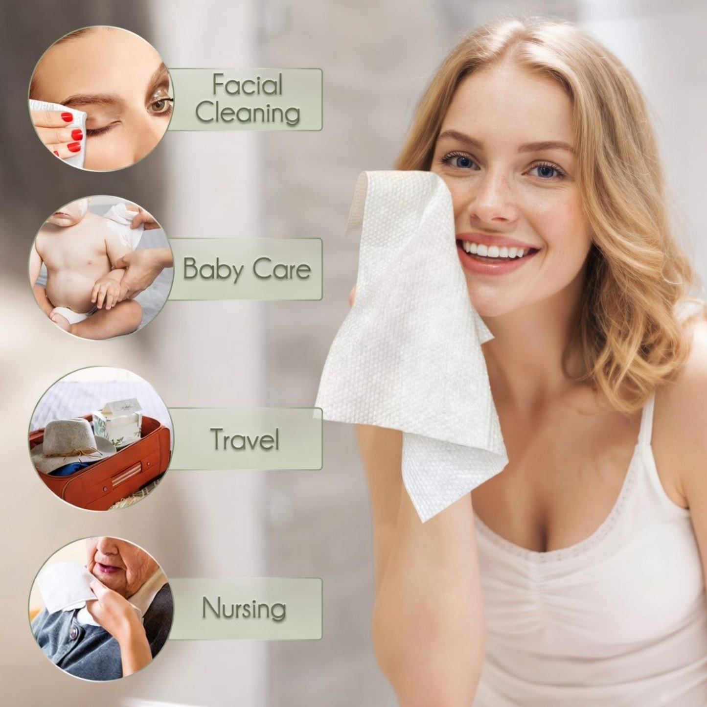 Face Cleaning Towels - Biodegradable Face Towels for Makeup Removal