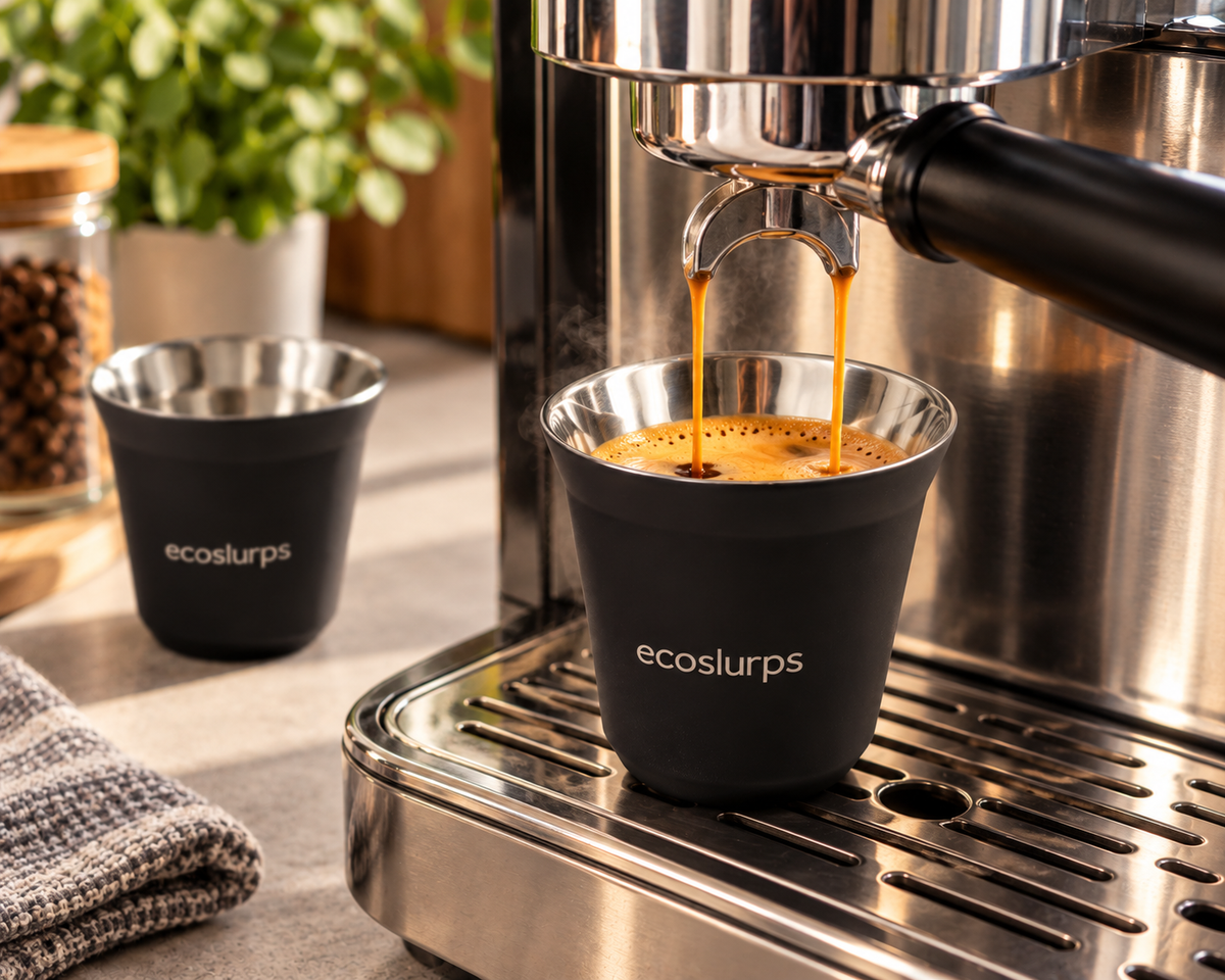 Espresso Cups - Double-wall insulated steel coffee cups