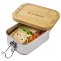 Lunchboxes with leakproof seal! Made of recycled steel, bamboo lid with strong side clips