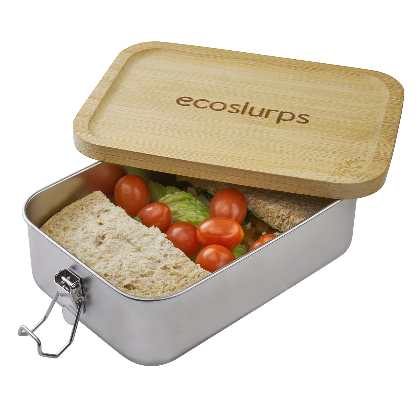 Lunchboxes - Made of recycled steel, bamboo lid with strong side clips