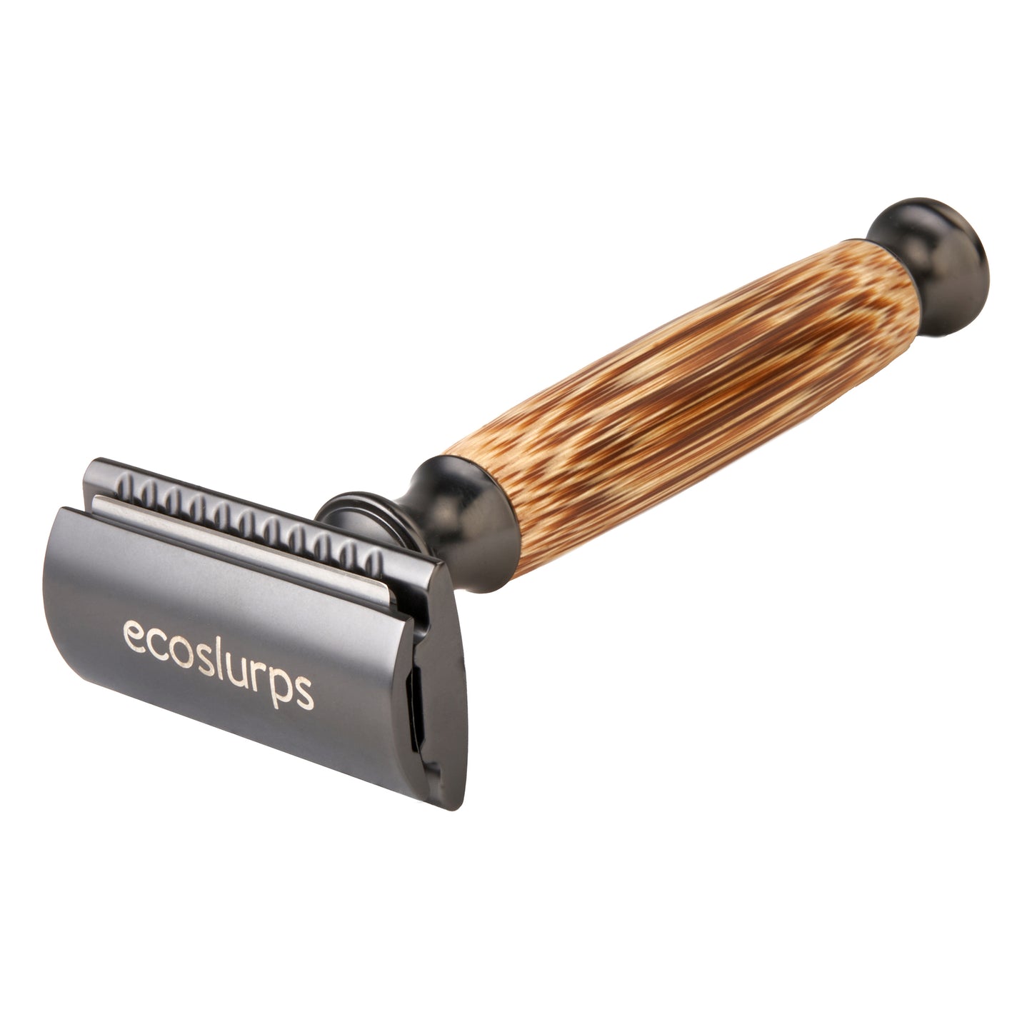 Razor - Black Steel with Bamboo Handle + 5 spare shaving blades