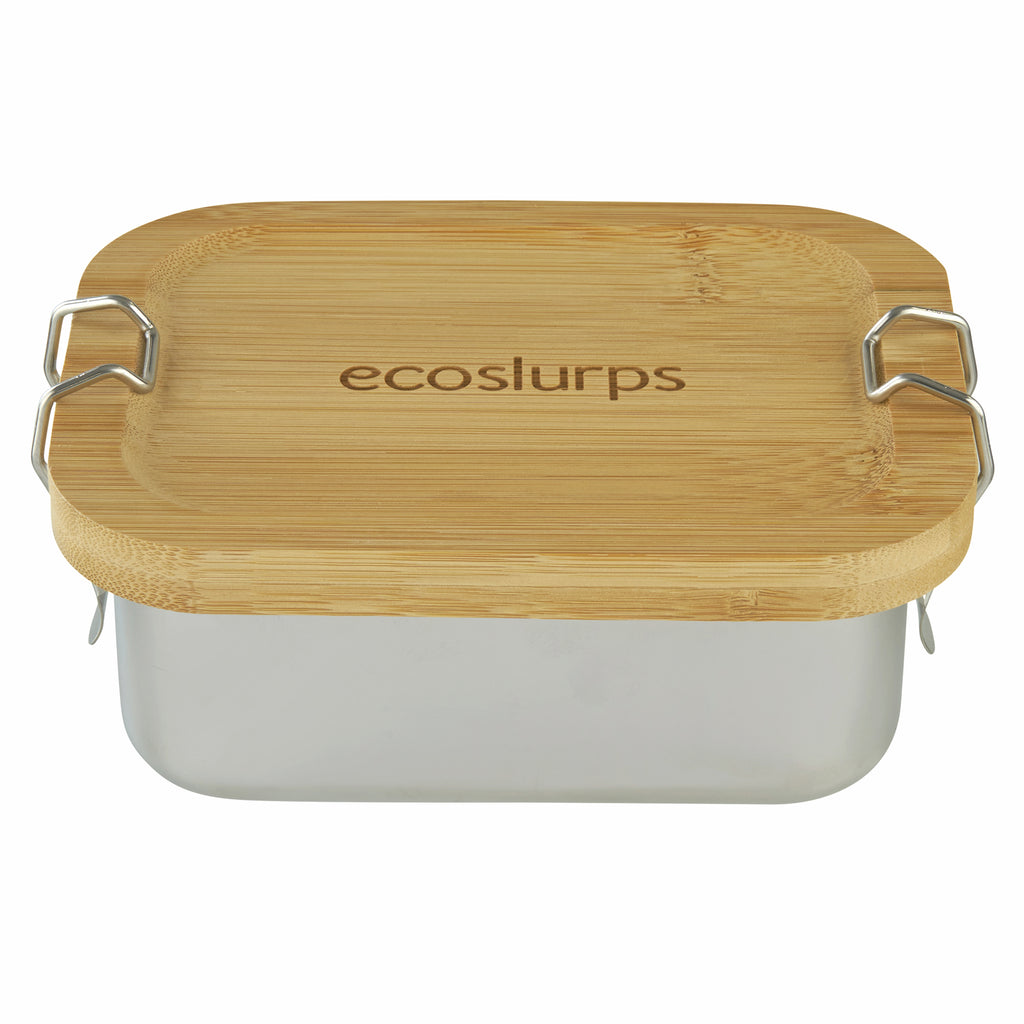 Lunchboxes with leakproof seal! Made of recycled steel, bamboo lid with strong side clips