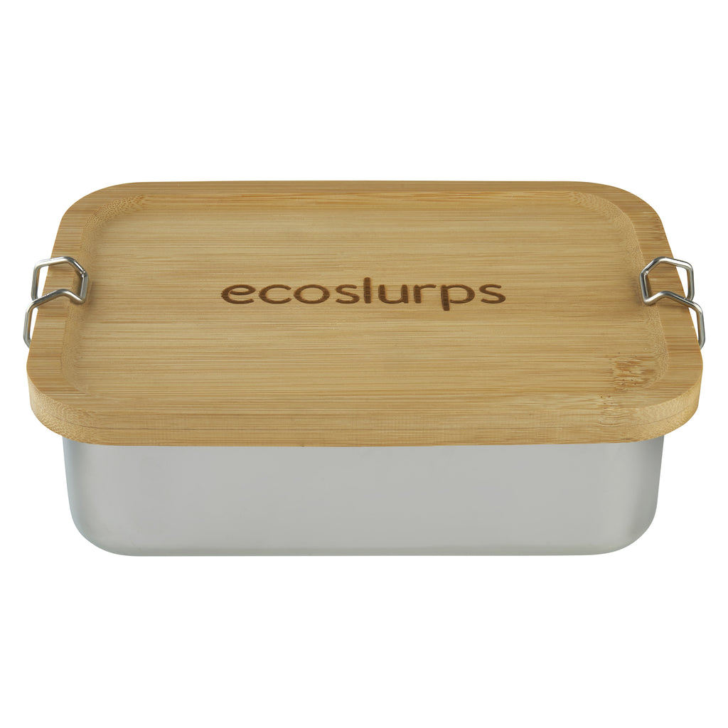 Lunchboxes with leakproof seal! Made of recycled steel, bamboo lid with strong side clips