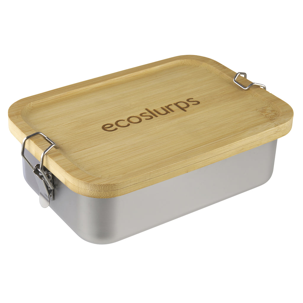 Lunchboxes with leakproof seal! Made of recycled steel, bamboo lid with strong side clips