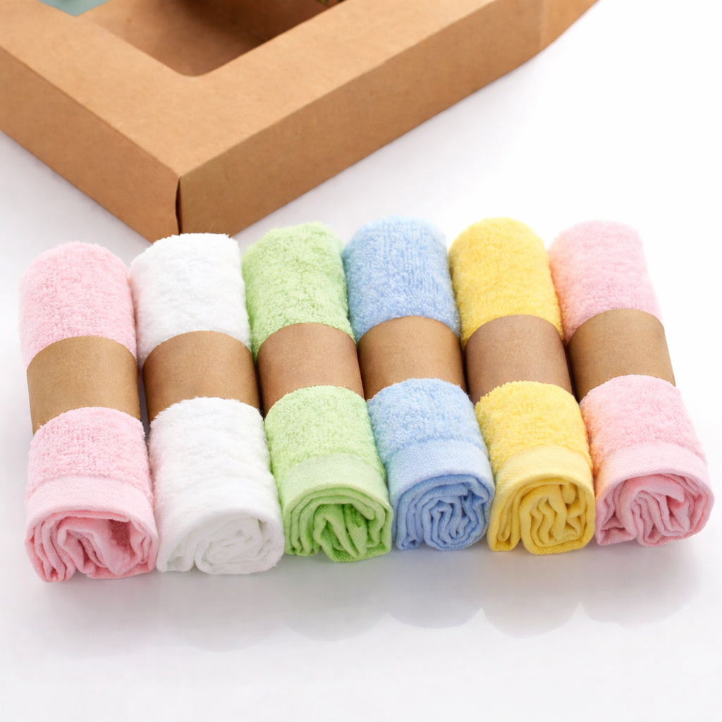 EcoSlurps Bamboo Flannels - face towels and washcloths made of organic bamboo material 6 per set