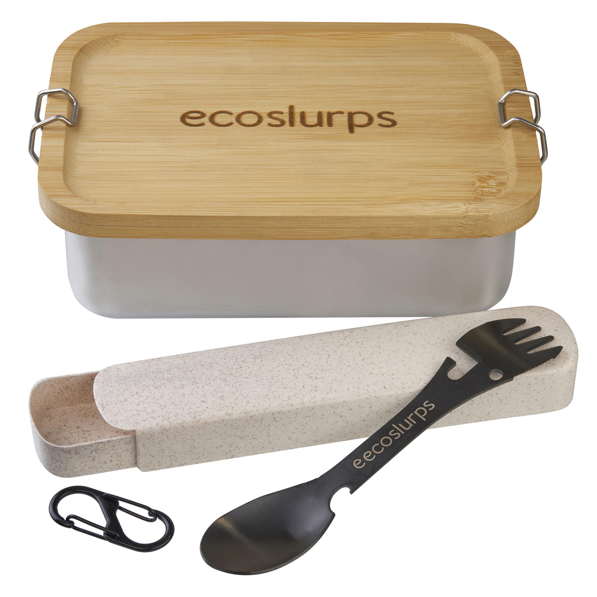 Lunchboxes with leakproof seal! Made of recycled steel, bamboo lid with strong side clips