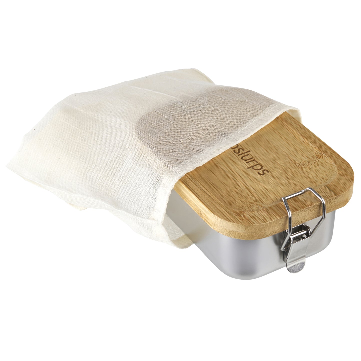 Lunchboxes - Made of recycled steel, bamboo lid with strong side clips