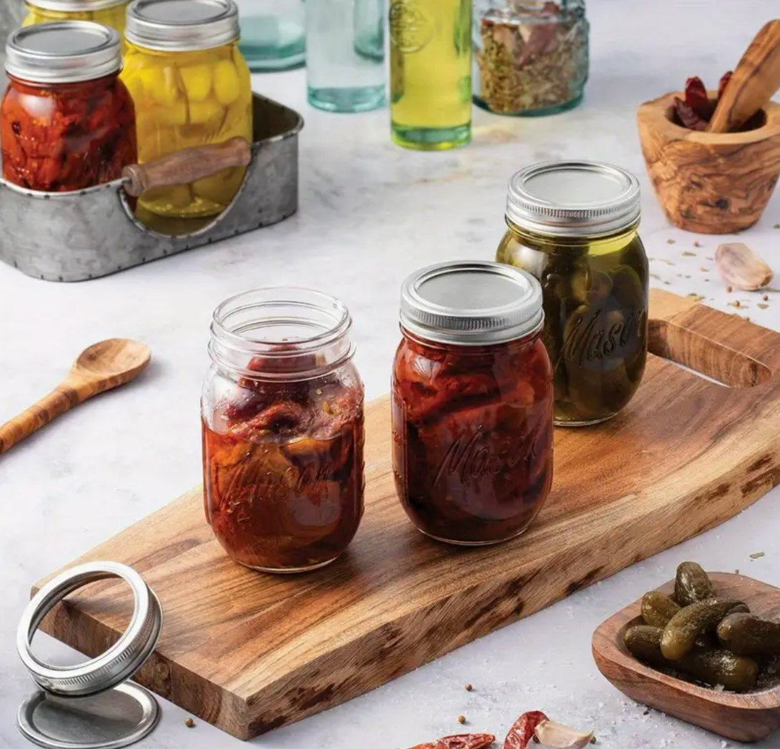 6 Glass Fermentation and Picking Jars (16oz/475ml)