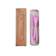 Load image into Gallery viewer, Reusable Wheat Straw Cutlery Set - EcoSlurps Store