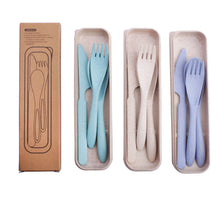 Load image into Gallery viewer, Reusable Wheat Straw Cutlery Set - EcoSlurps Store